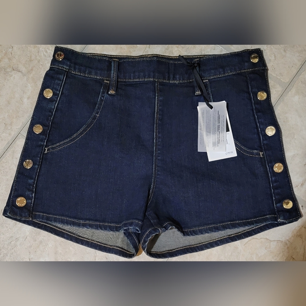 Juicy Couture Y2K Black Label Side Snap Jean Shorts NWOT Size 25/ Womens 4
